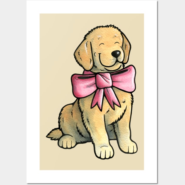 Golden Retriever Puppy Wall Art by animalartbyjess